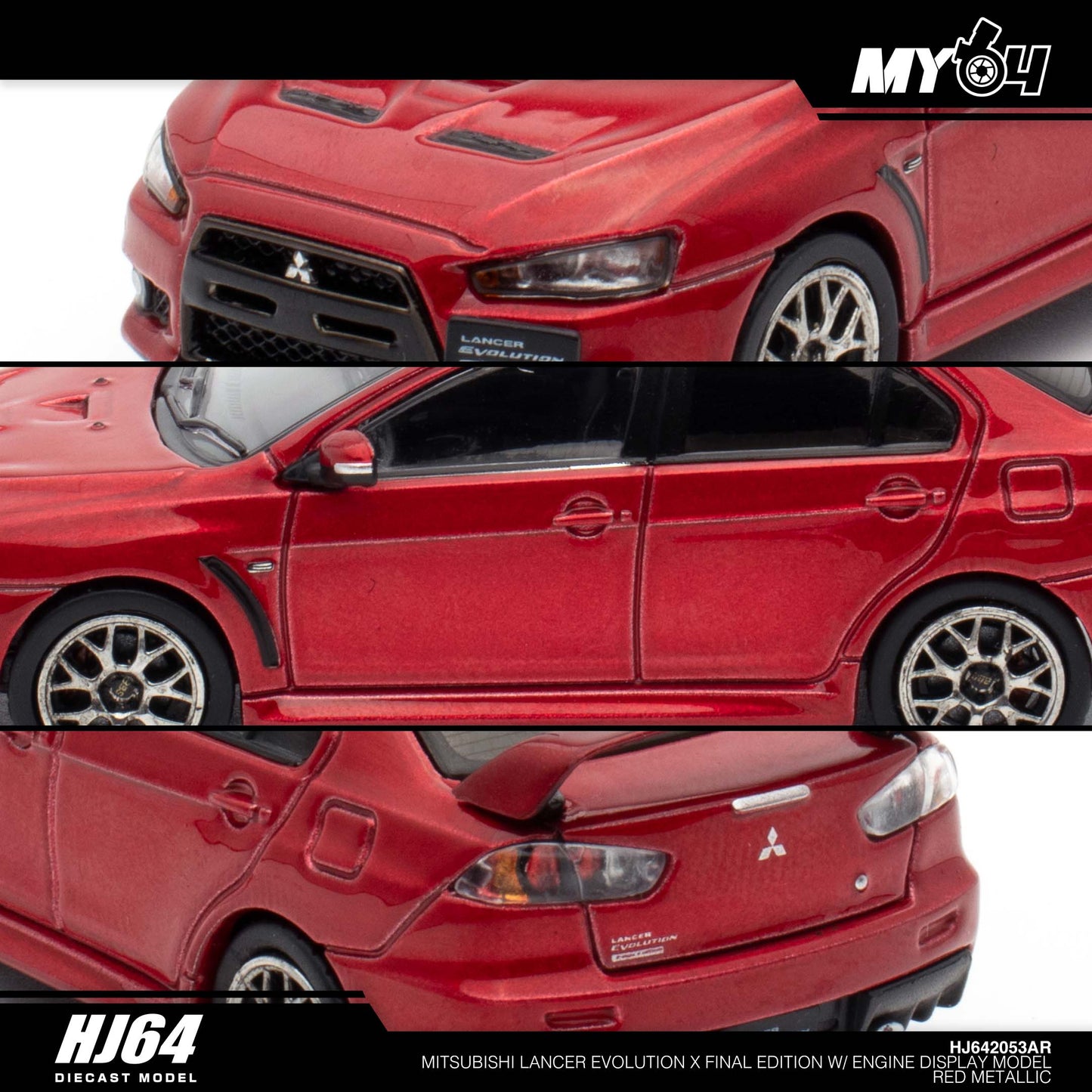 [Hobby Japan] Mitsubishi Lancer Evolution Ⅹ FINAL EDITION With Engine Display Model - Red Metallic