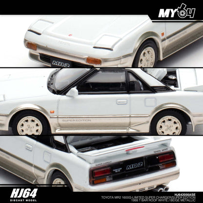 [Hobby Japan] Toyota MR2 1600G-LIMITED SUPER CHARGER / SUPER EDITION 1988 T BAR ROOF - White / Beige Metallic