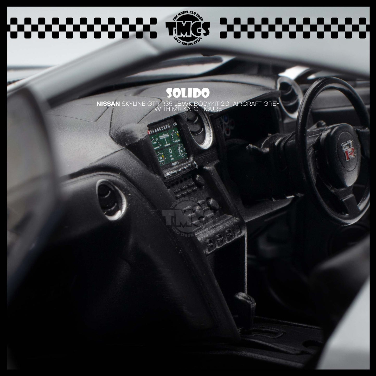 [Solido] 1:18 Nissan Skyline GTR R35 LBWK Bodykit 2.0  Aircraft Grey with Mr Kato Figure