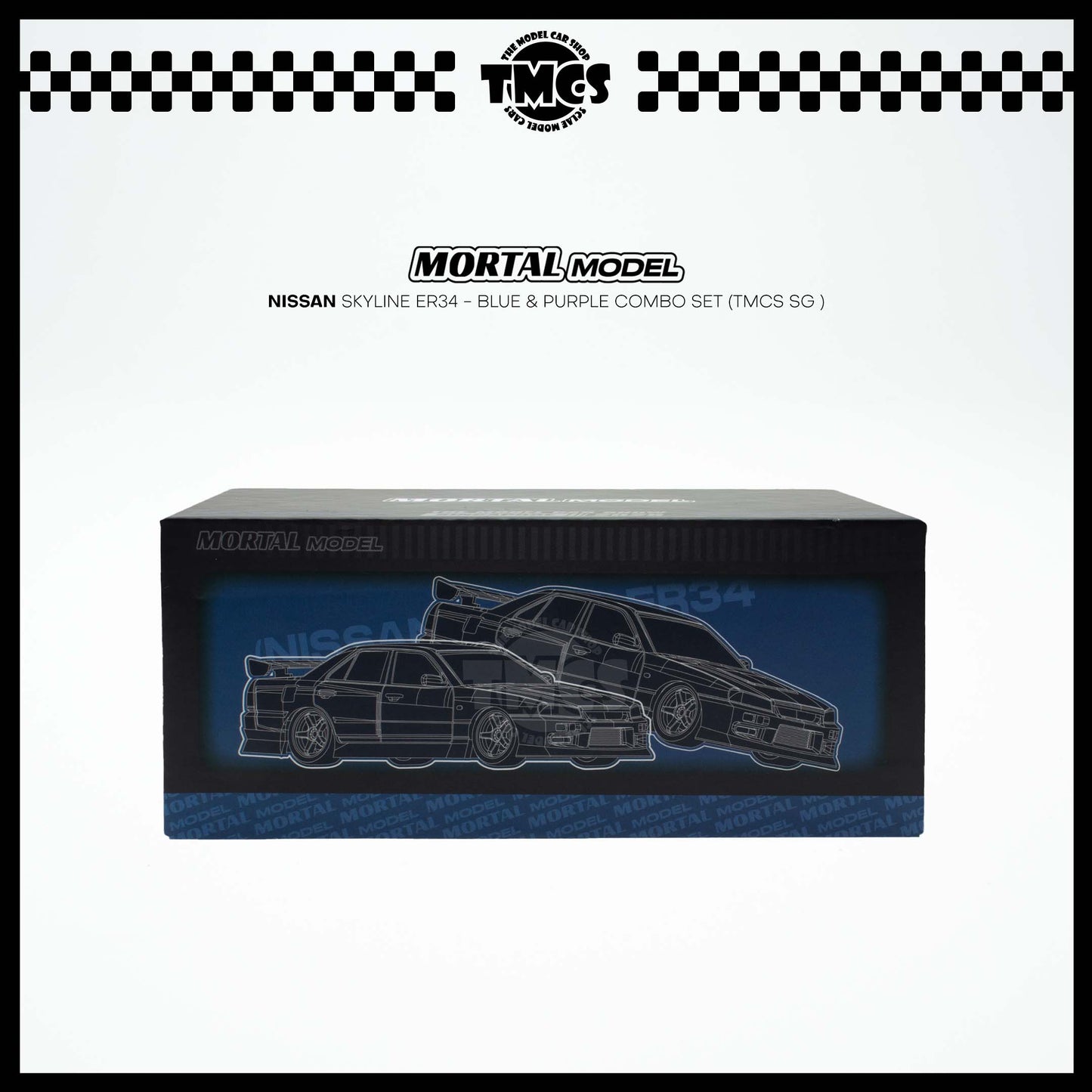 [Mortal] 1:64 Nissan Skyline ER34 - Blue & Purple Combo Set (TMCS SG )