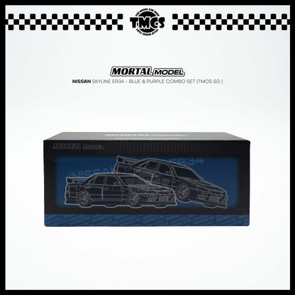[Mortal] 1:64 Nissan Skyline ER34 - Blue & Purple Combo Set (TMCS SG )