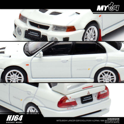 [Hobby Japan] Mitsubishi Lancer GSR Evolution 5 (CP9A) 1998 with Mud Flap - Scortia White