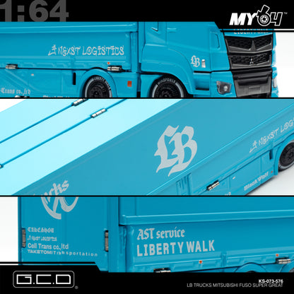 [GCD] 1:64 LB Trucks Mitsubishi Fuso Super Great - Baby Blue (CTE)