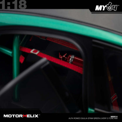 [Motorhelix] 1:18 Alfa Romeo Giulia GTAm - Green Livery 2-Tone #99
