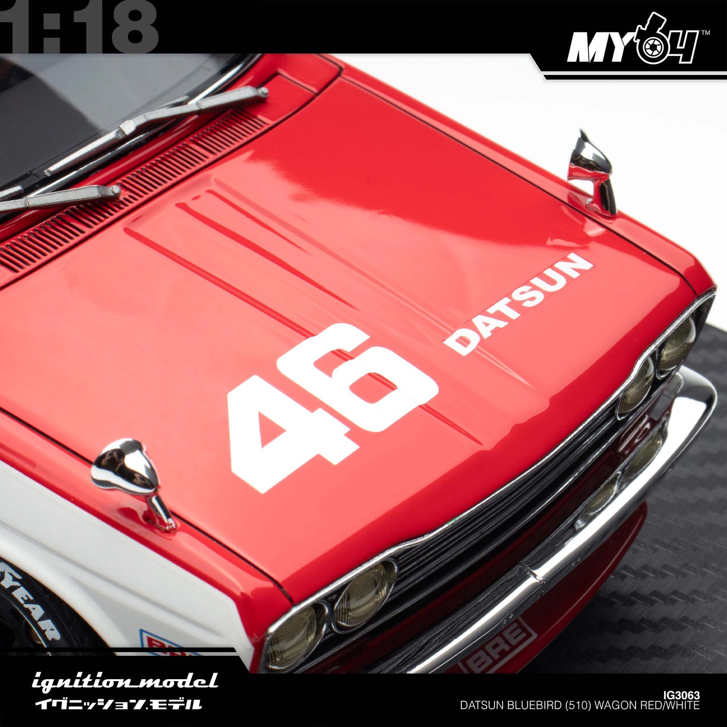 [Ignition Model] Datsun Bluebird (510) Wagon - Red/White