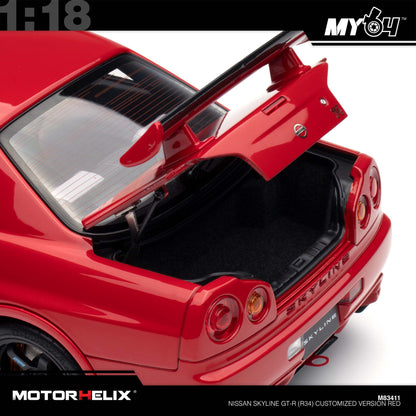 [Motorhelix] Nissan Skyline GT-R (R34) Customized Version - Red