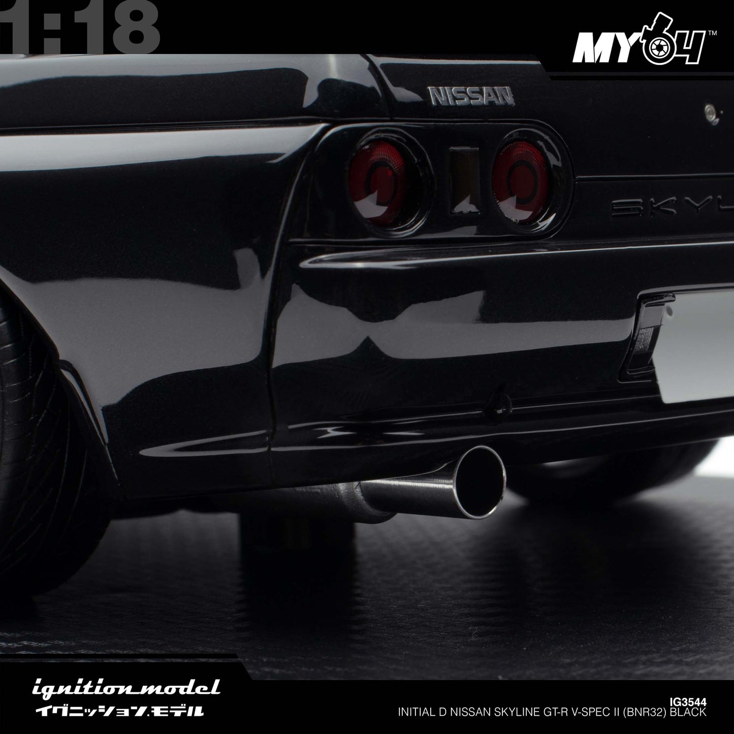 [Ignition Model] 1:18 Initial D Nissan Skyline GT-R V-SpecII (BNR32) - Black