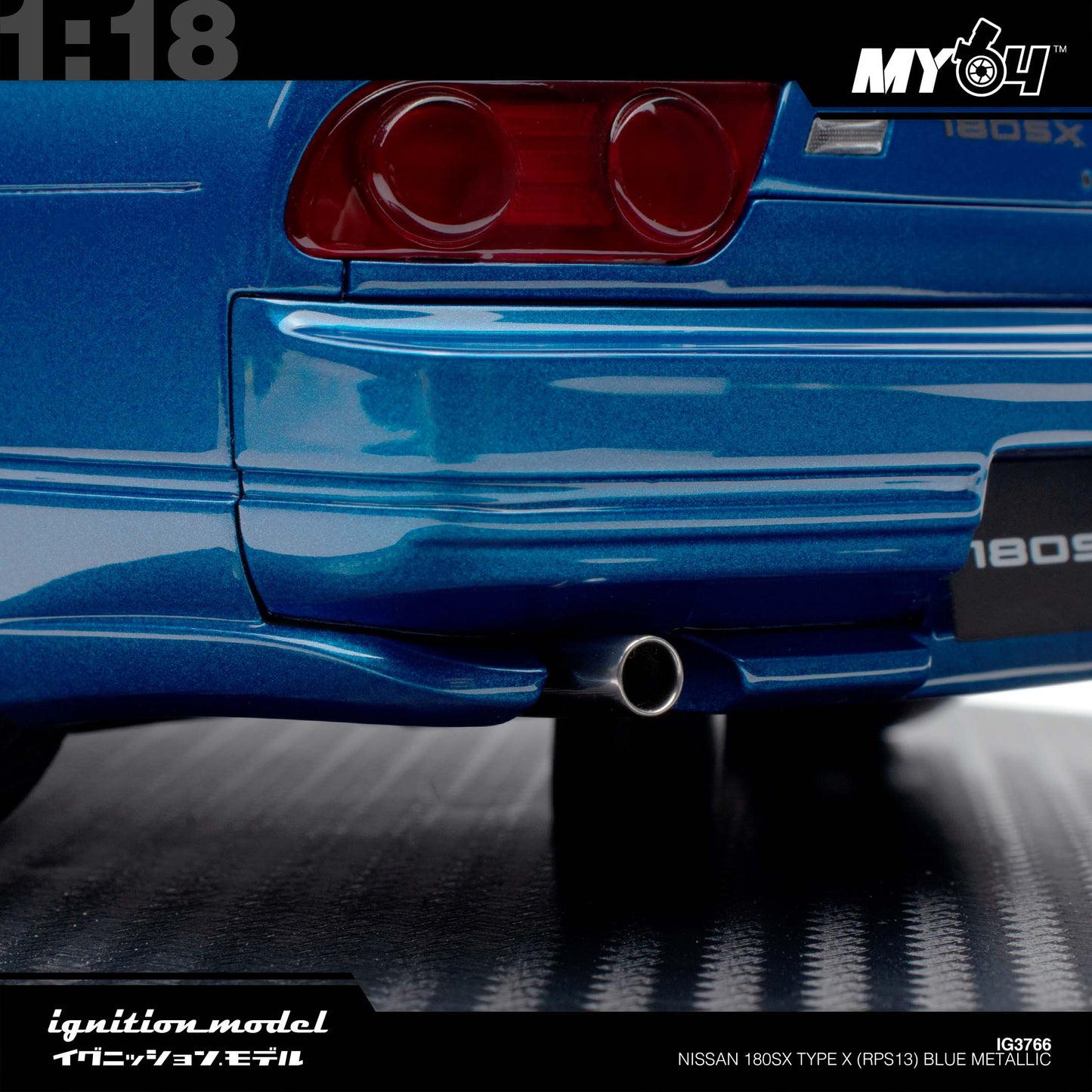 [Ignition Model]  1:18  Nissan 180SX Type X (RPS13) - Blue Metallic