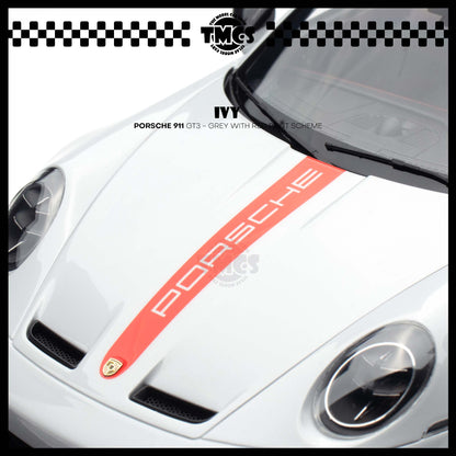 [IVY] 1:18 Porsche 911 GT3 - Grey With Red Paint Scheme
