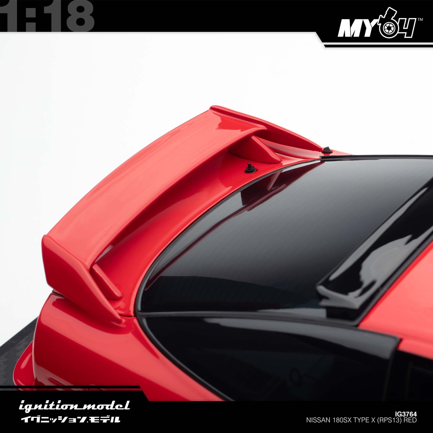 [Ignition Model] 1:18 Nissan 180SX Type X (RPS13) - Red