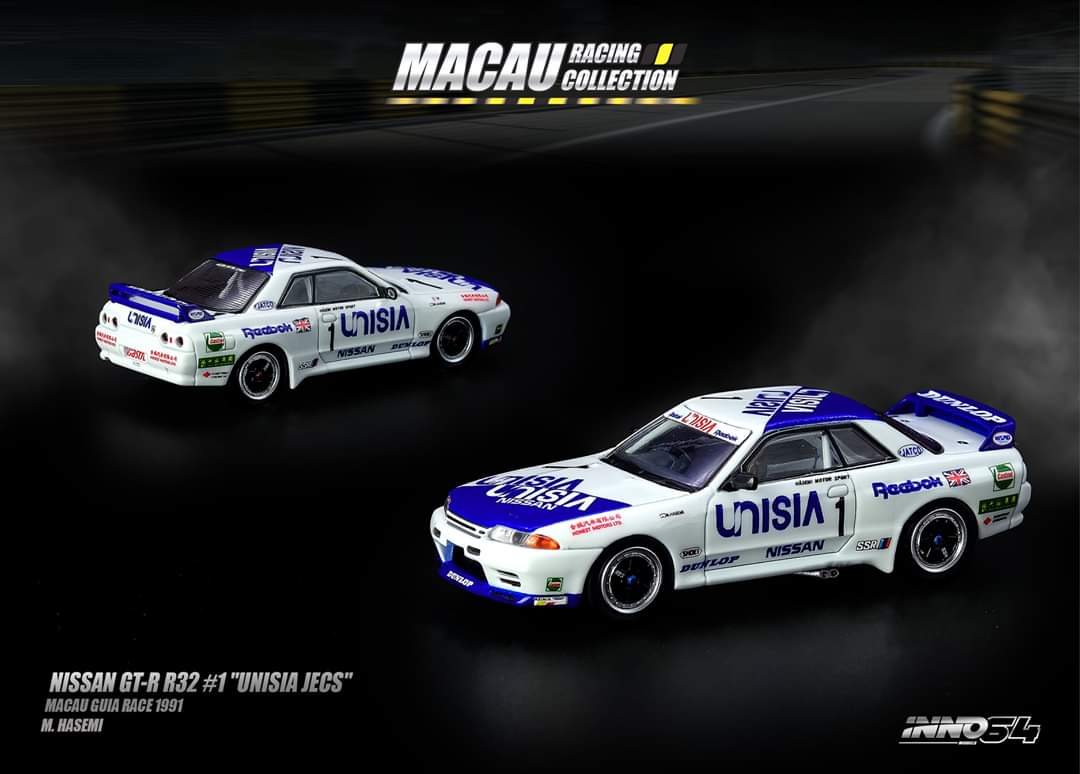 [INNO64] Nissan Skyline GTR (R32) #1 Unisia Jecs - Macau Guia Race 1991 M.Hasemi