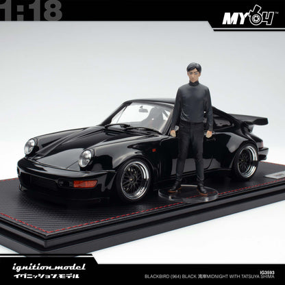 [Ignition Model] 1:18  Blackbird (964) - Black 湾岸MIDNIGHT With Tatsuya Shima