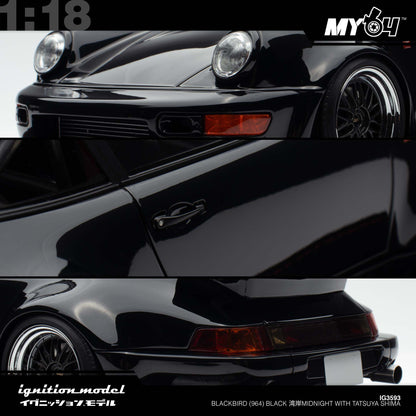 [Ignition Model] 1:18  Blackbird (964) - Black 湾岸MIDNIGHT With Tatsuya Shima