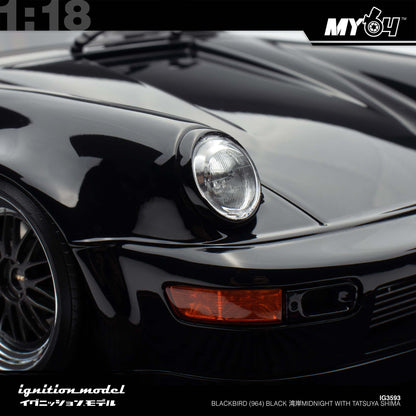 [Ignition Model] 1:18  Blackbird (964) - Black 湾岸MIDNIGHT With Tatsuya Shima