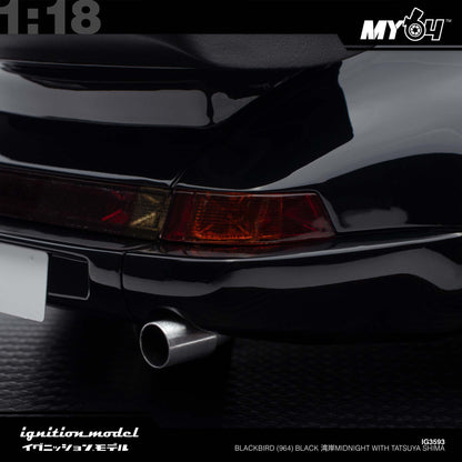 [Ignition Model] 1:18  Blackbird (964) - Black 湾岸MIDNIGHT With Tatsuya Shima