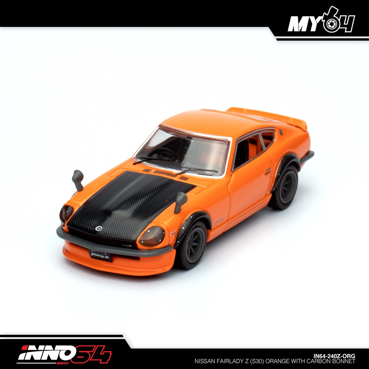 [INNO64] Nissan FAIRLADY Z (S30) Orange with Carbon Bonnet