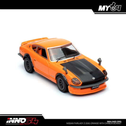 [INNO64] Nissan FAIRLADY Z (S30) Orange with Carbon Bonnet