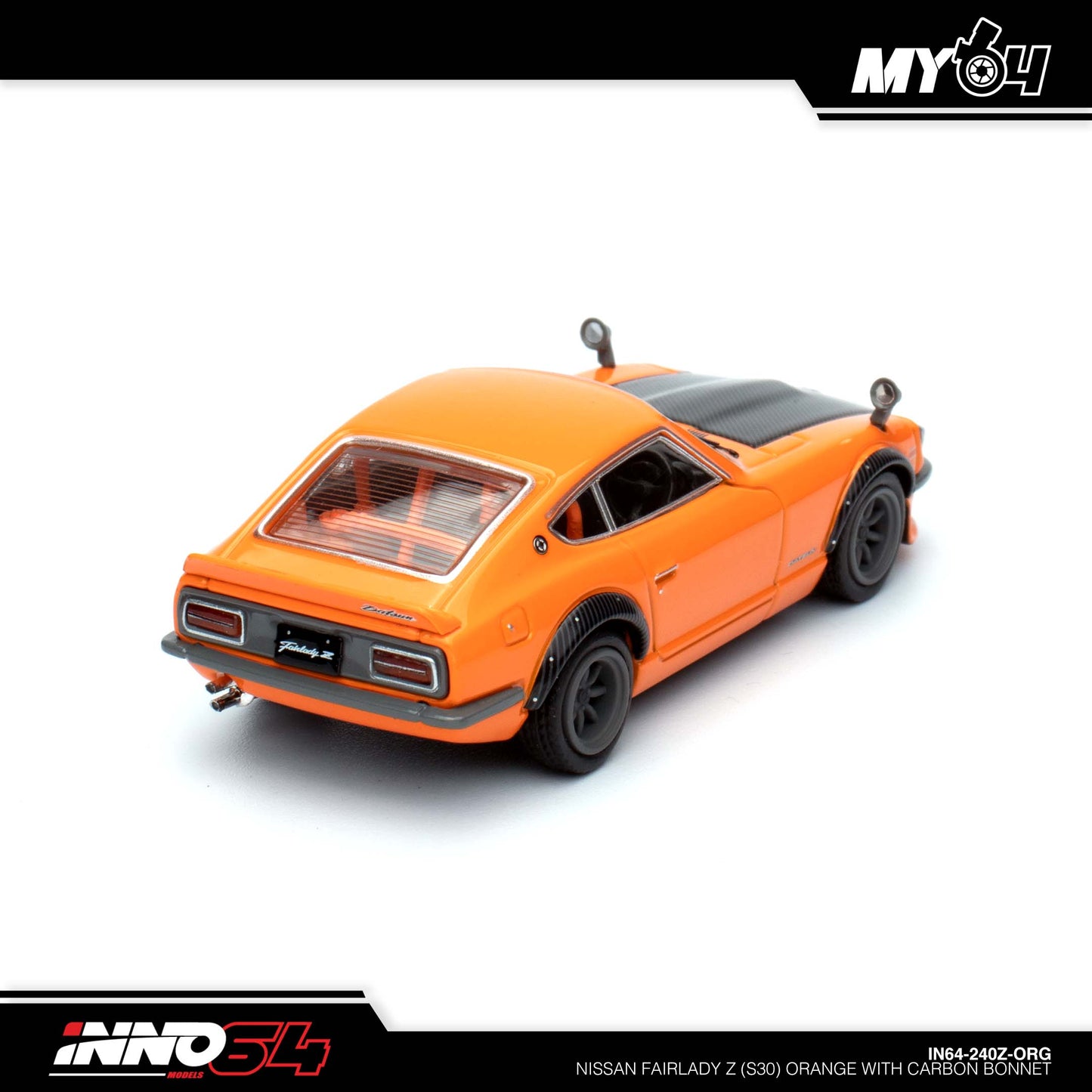 [INNO64] Nissan FAIRLADY Z (S30) Orange with Carbon Bonnet