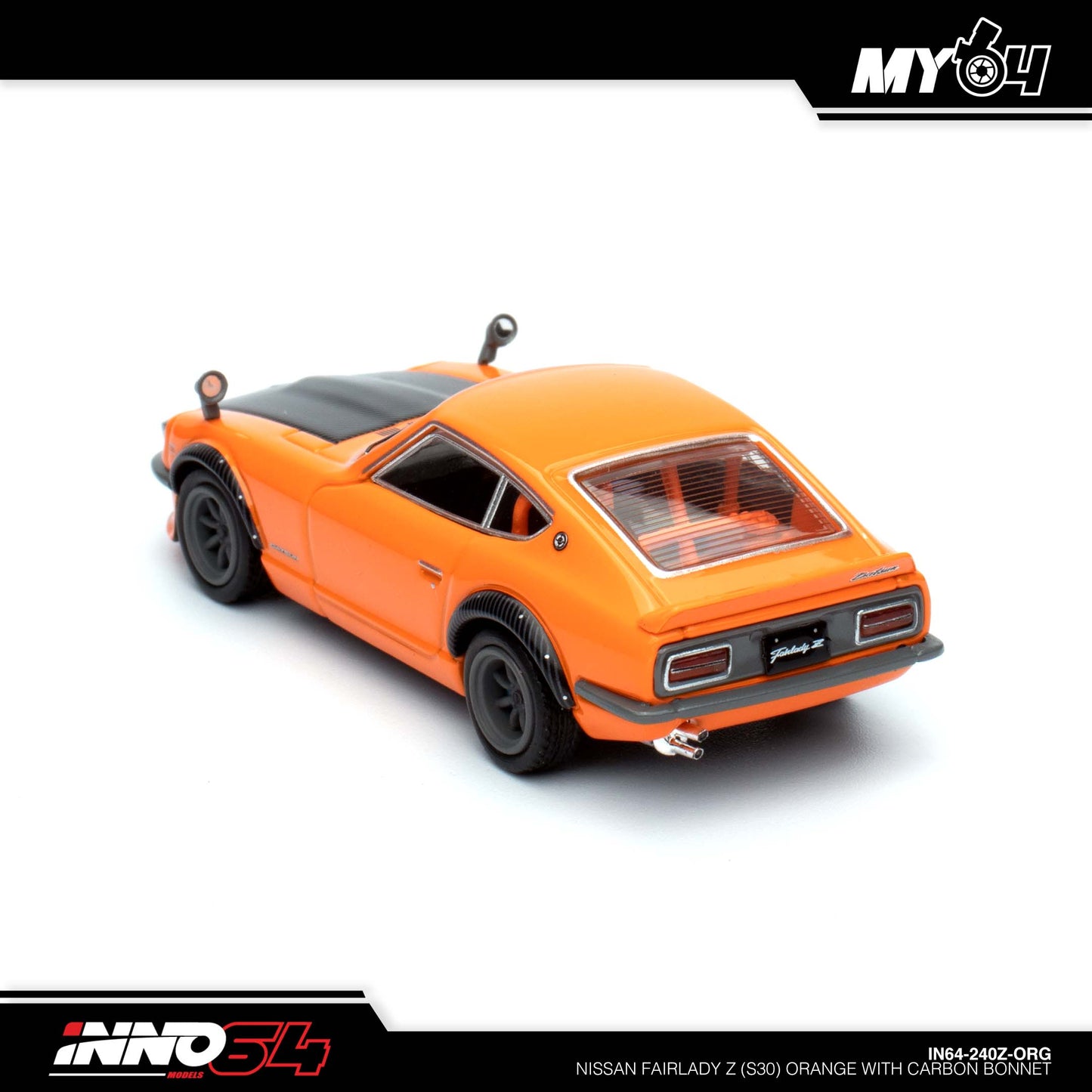 [INNO64] Nissan FAIRLADY Z (S30) Orange with Carbon Bonnet