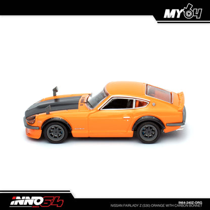 [INNO64] Nissan FAIRLADY Z (S30) Orange with Carbon Bonnet