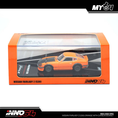 [INNO64] Nissan FAIRLADY Z (S30) Orange with Carbon Bonnet