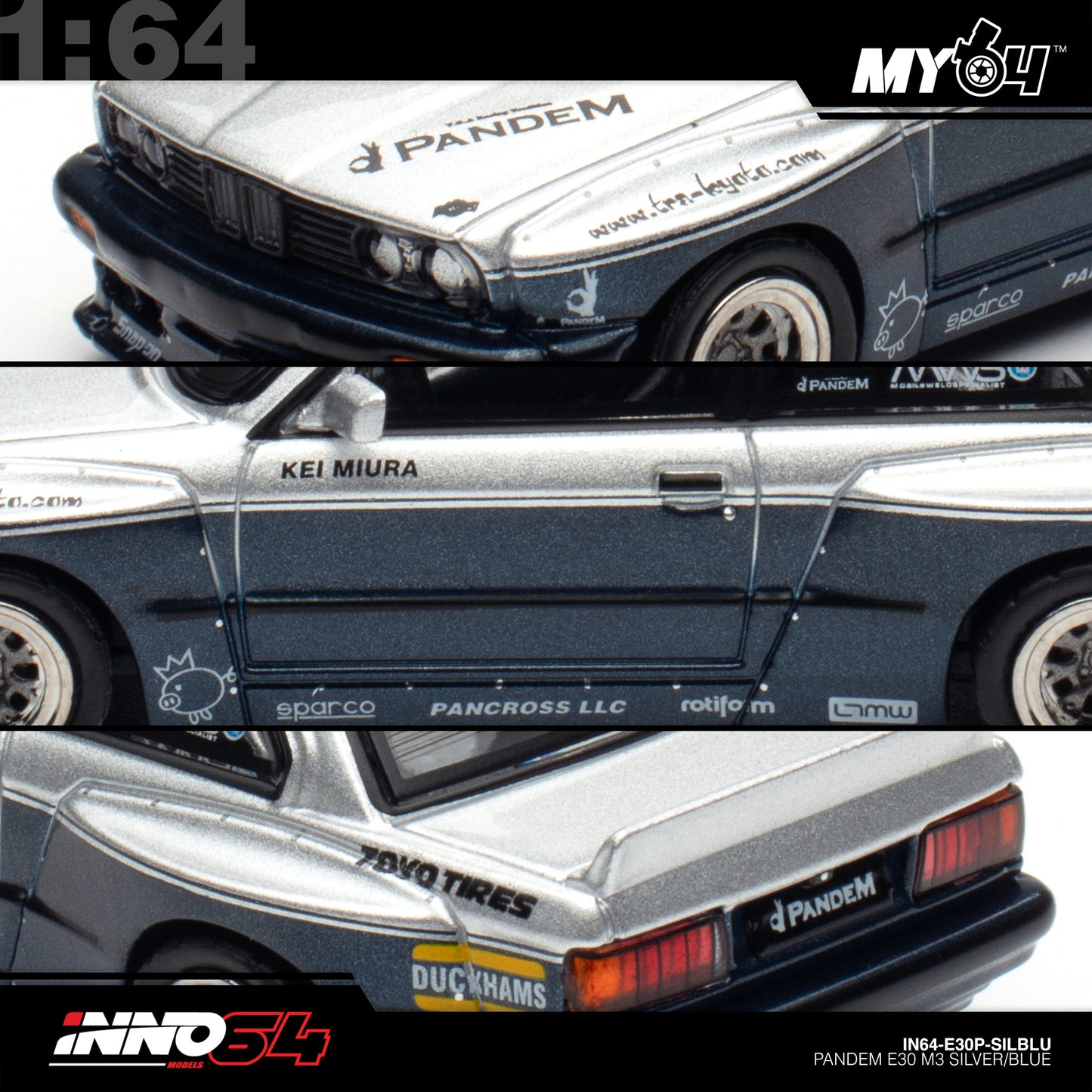 [INNO64] 1:64 Pandem E30 M3 - Silver/Blue
