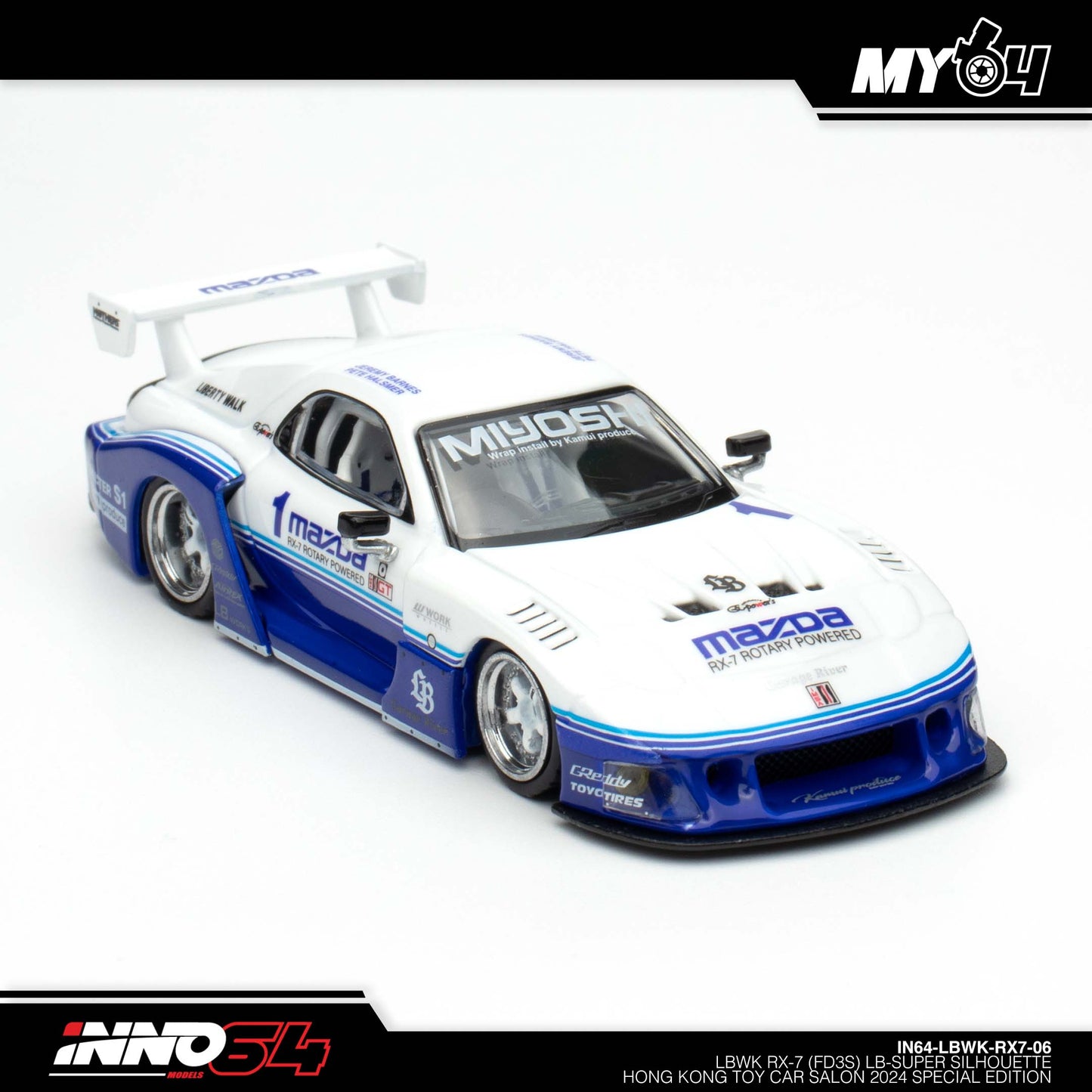 [INNO64] Mazda RX7(FD3S) LB-Super Silhoutte Hong Kong Toy Car Salon 2024 Special Edition With Chase Car