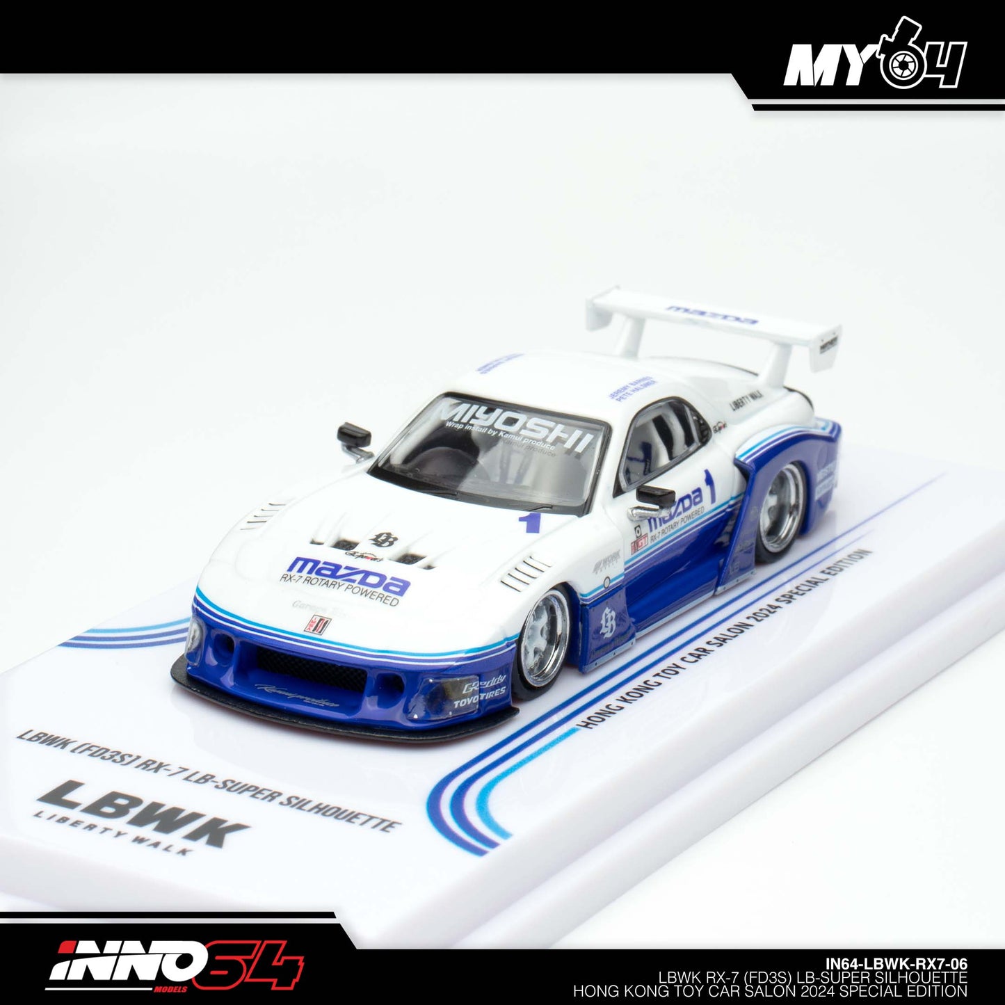 [INNO64] Mazda RX7(FD3S) LB-Super Silhoutte Hong Kong Toy Car Salon 2024 Special Edition With Chase Car