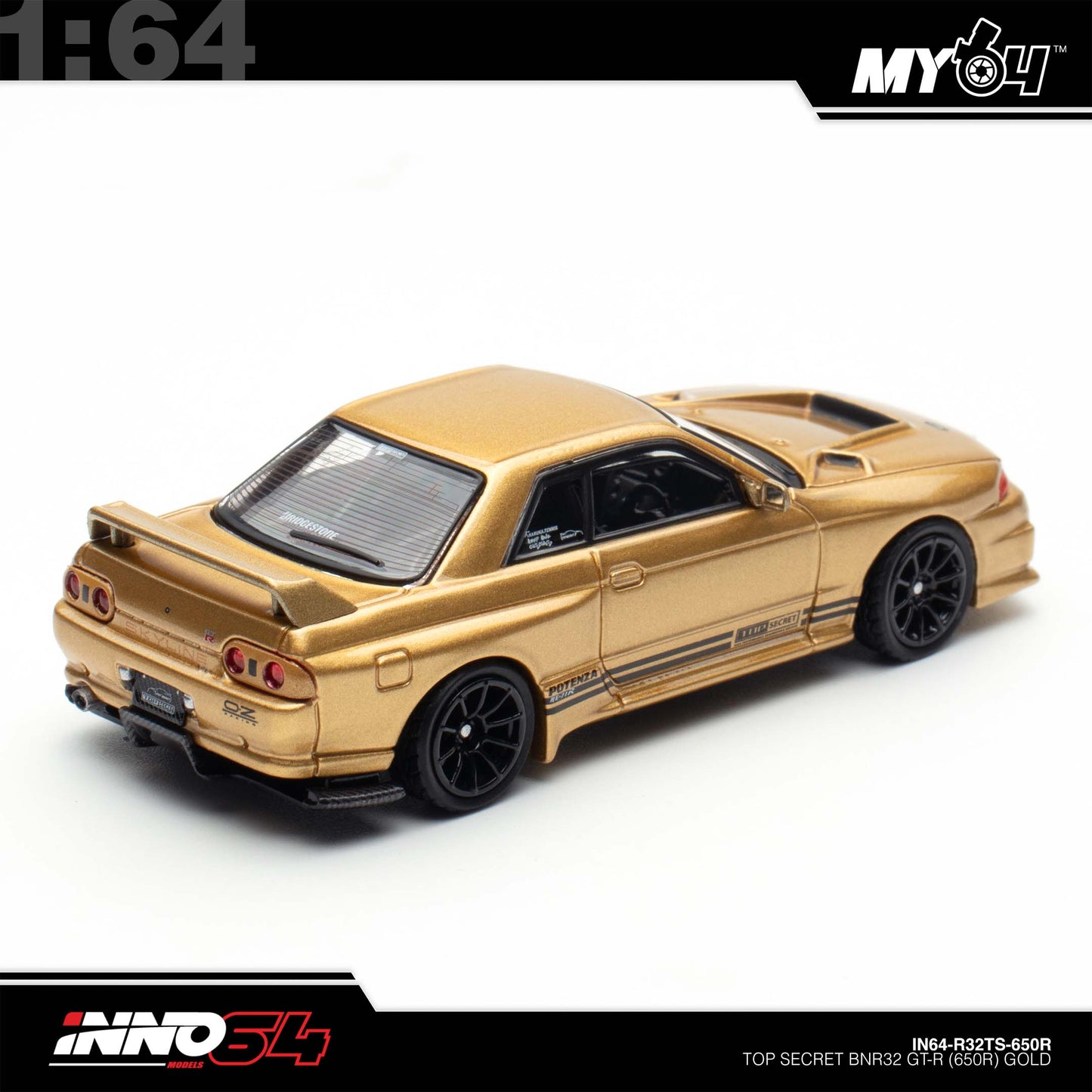 [INNO64] 1:64 Nissan Skyline Top Secret BNR32 GT-R (650R) - Gold