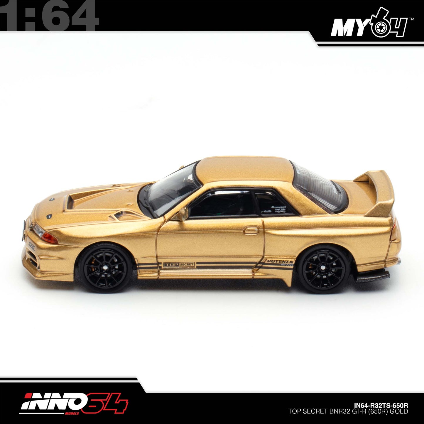[INNO64] 1:64 Nissan Skyline Top Secret BNR32 GT-R (650R) - Gold