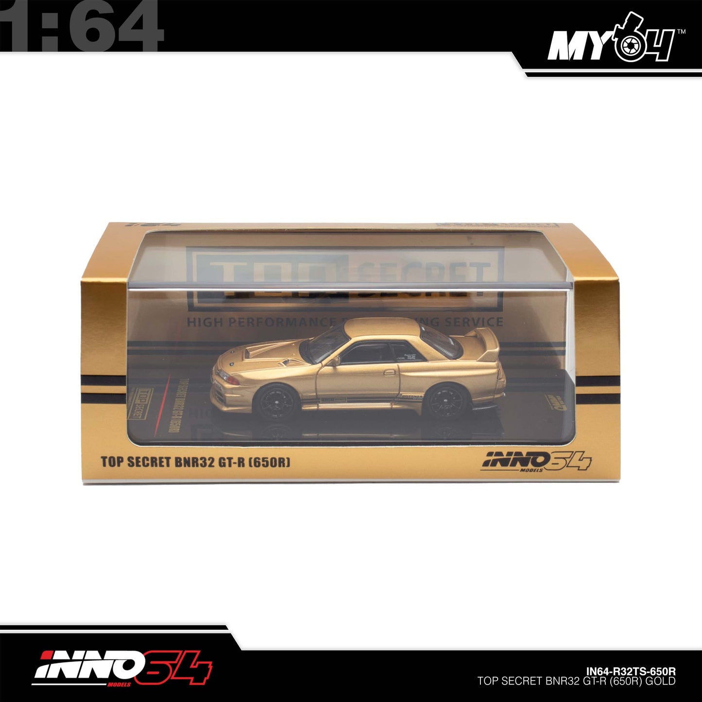 [INNO64] 1:64 Nissan Skyline Top Secret BNR32 GT-R (650R) - Gold