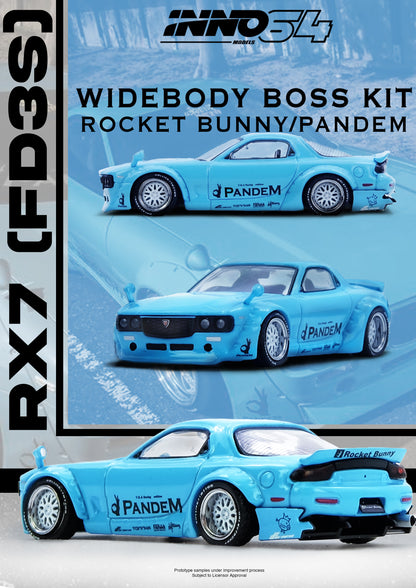 [INNO64] 1:64 Mazda RX7 (FD3S) "Pandem Rocket Bunny" - Tiffany Blue