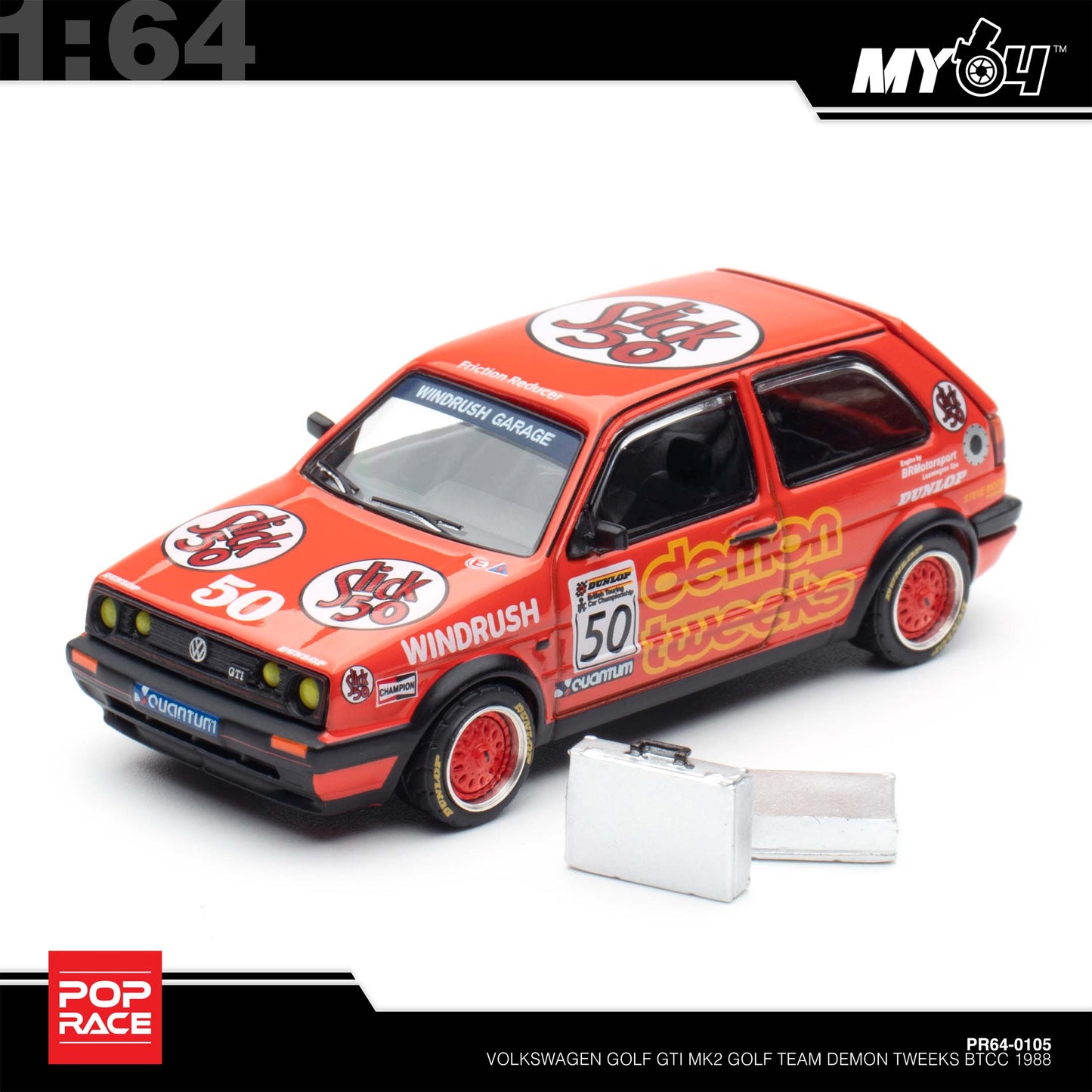 [Pop Race] 1:64 Volkswagen Golf GTI MKII - Team Demon Tweeks BTCC 1988