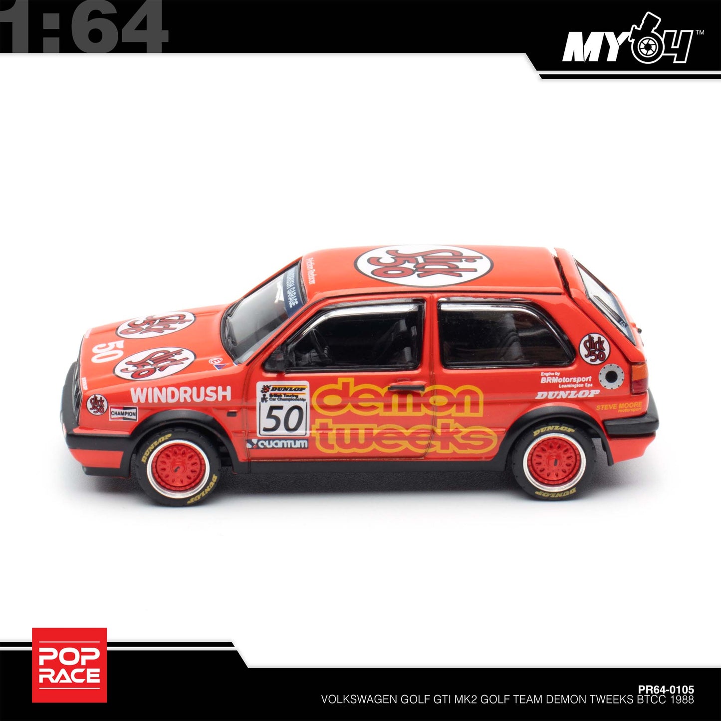 [Pop Race] 1:64 Volkswagen Golf GTI MKII - Team Demon Tweeks BTCC 1988