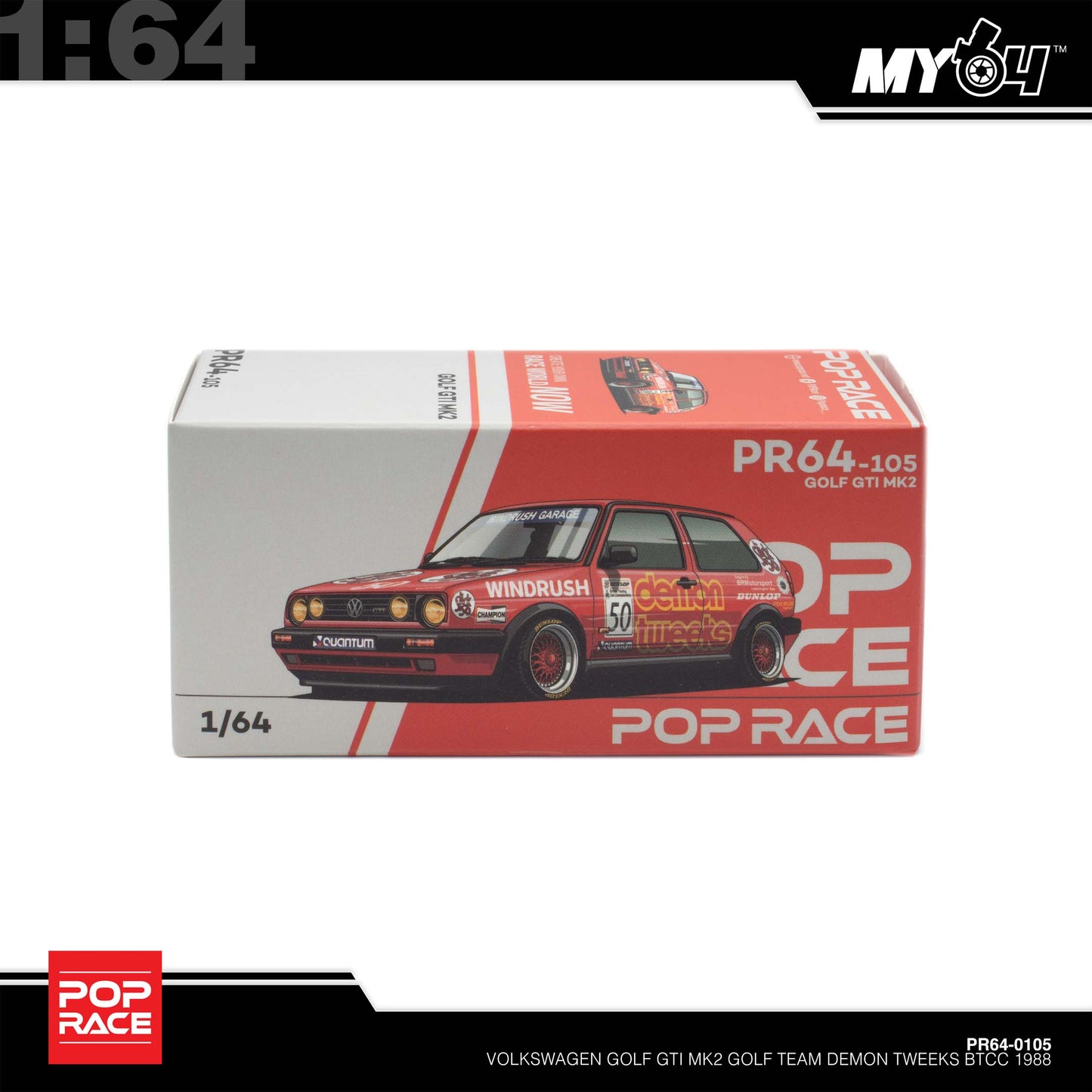 [Pop Race] 1:64 Volkswagen Golf GTI MKII - Team Demon Tweeks BTCC 1988