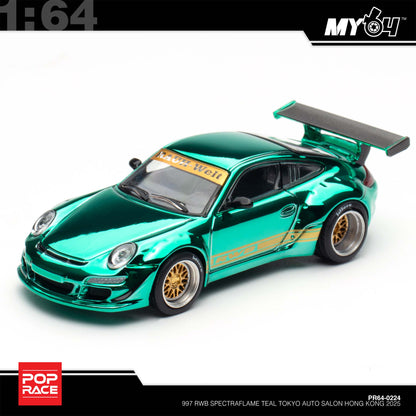 [Pop Race] 1:64 RWB997 - Spectraflame Teal (TASHK25)