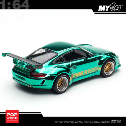 [Pop Race] 1:64 RWB997 - Spectraflame Teal (TASHK25)