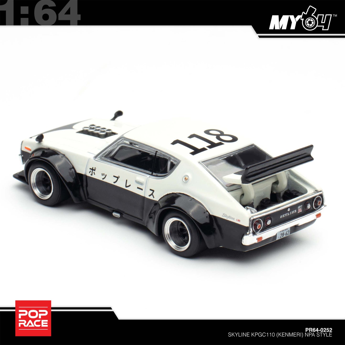 [Pop Race] 1:64 Nissan Skyline GT-R V8 Drift (Kenmeri) - NPA Style