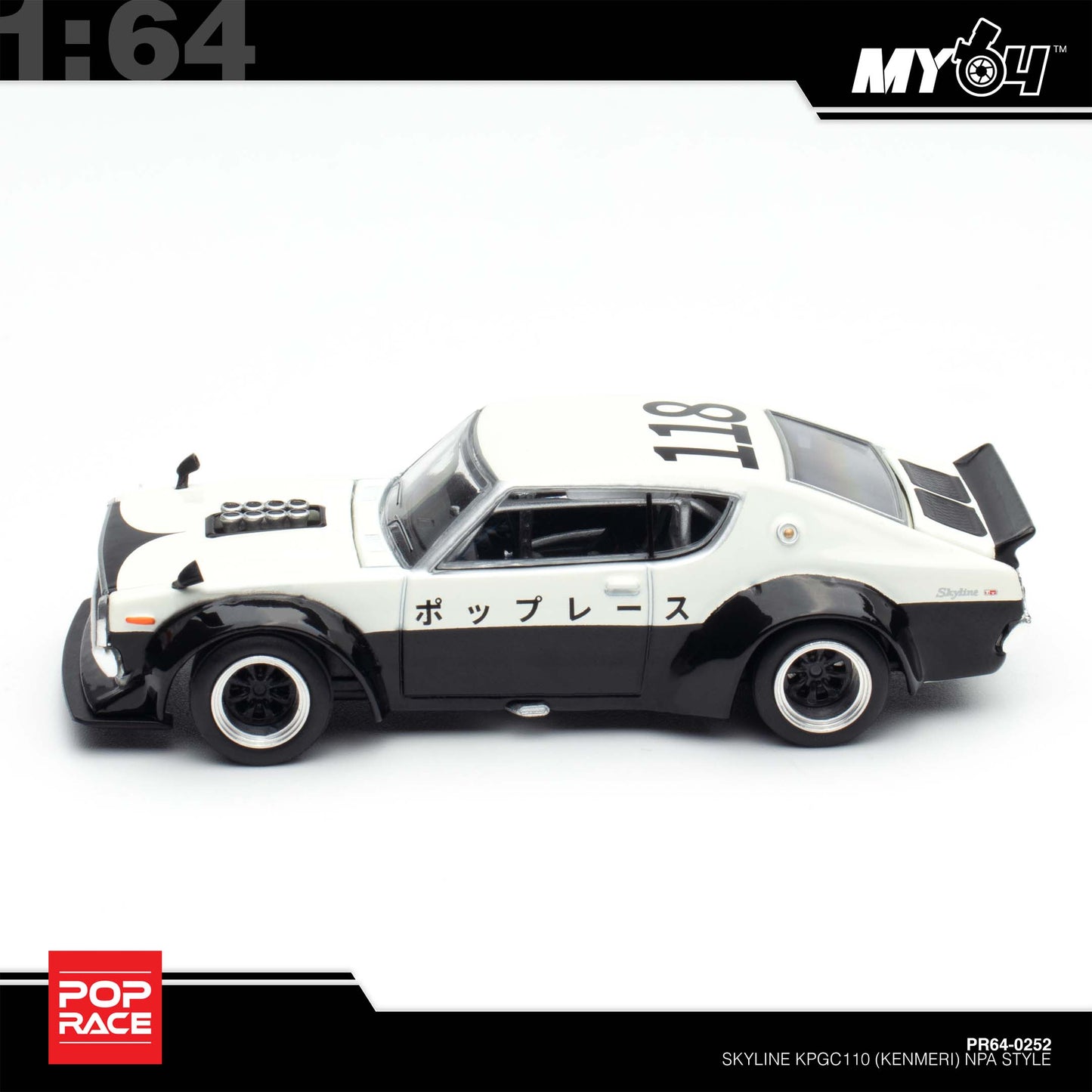 [Pop Race] 1:64 Nissan Skyline GT-R V8 Drift (Kenmeri) - NPA Style