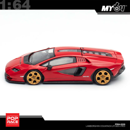 [Pop Race] 1:64 Lamborghini Countach LPI-800 - Rosso  (Opening Front and Rear Cover, Detailed Engine)