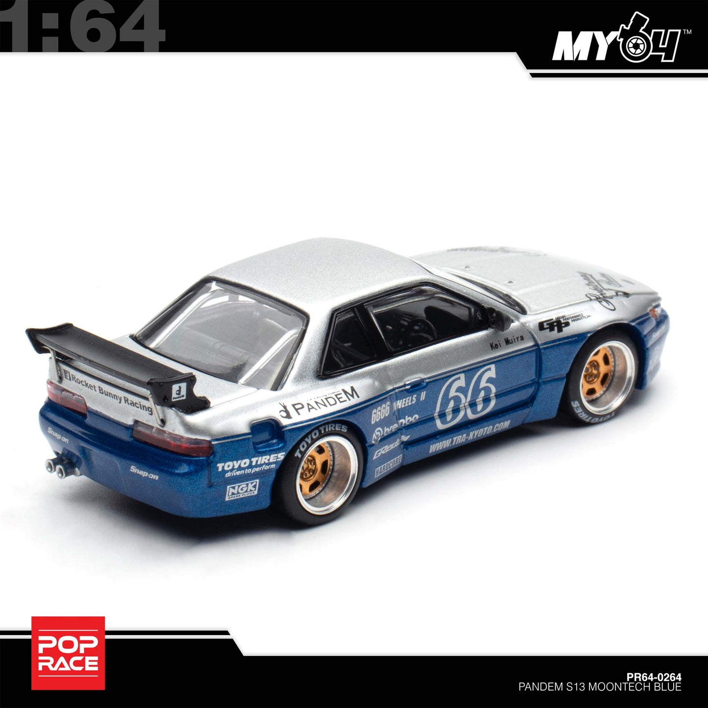[Pop Race] 1:64 Pandem Silvia S13 - Moontech Blue