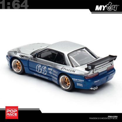 [Pop Race] 1:64 Pandem Silvia S13 - Moontech Blue