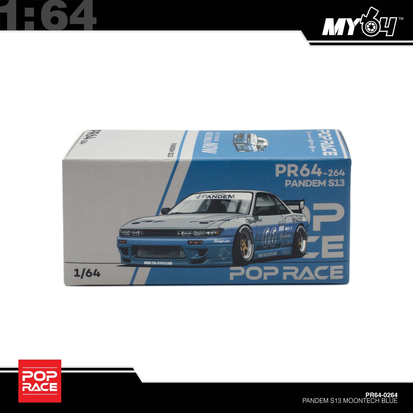 [Pop Race] 1:64 Pandem Silvia S13 - Moontech Blue