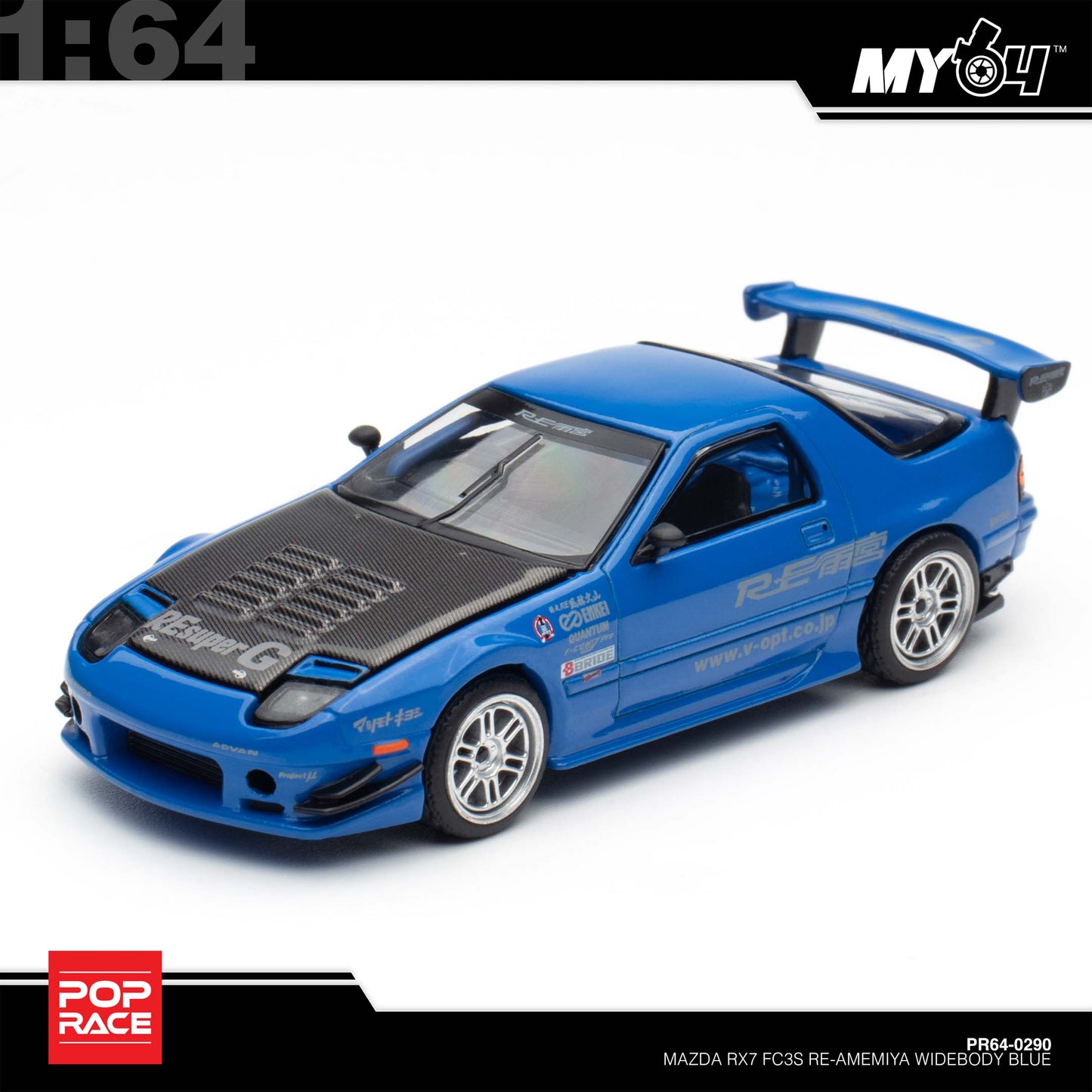 [Pop Race] 1:64  Mazda RX7 (FC3S) Re-Amemiya - Re-Amemiya Blue