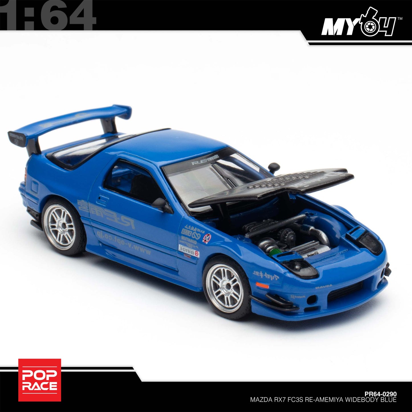 [Pop Race] 1:64  Mazda RX7 (FC3S) Re-Amemiya - Re-Amemiya Blue