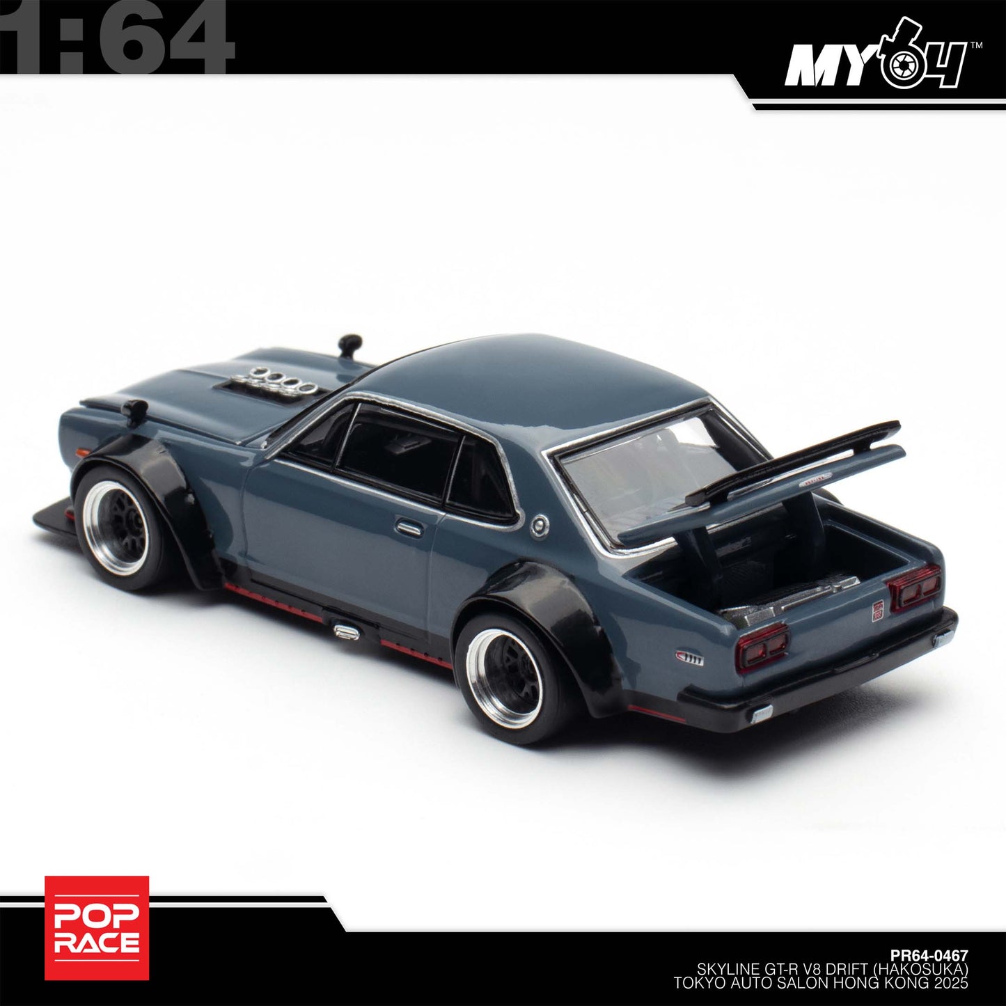 [Pop Race] 1:64 Pandem Hakosuka - Grey (TASHK25)