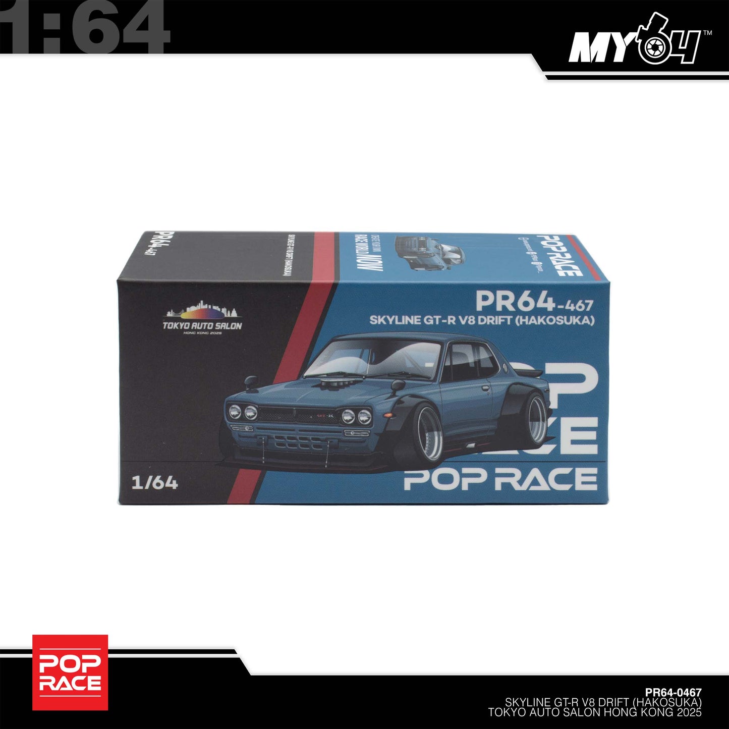 [Pop Race] 1:64 Pandem Hakosuka - Grey (TASHK25)