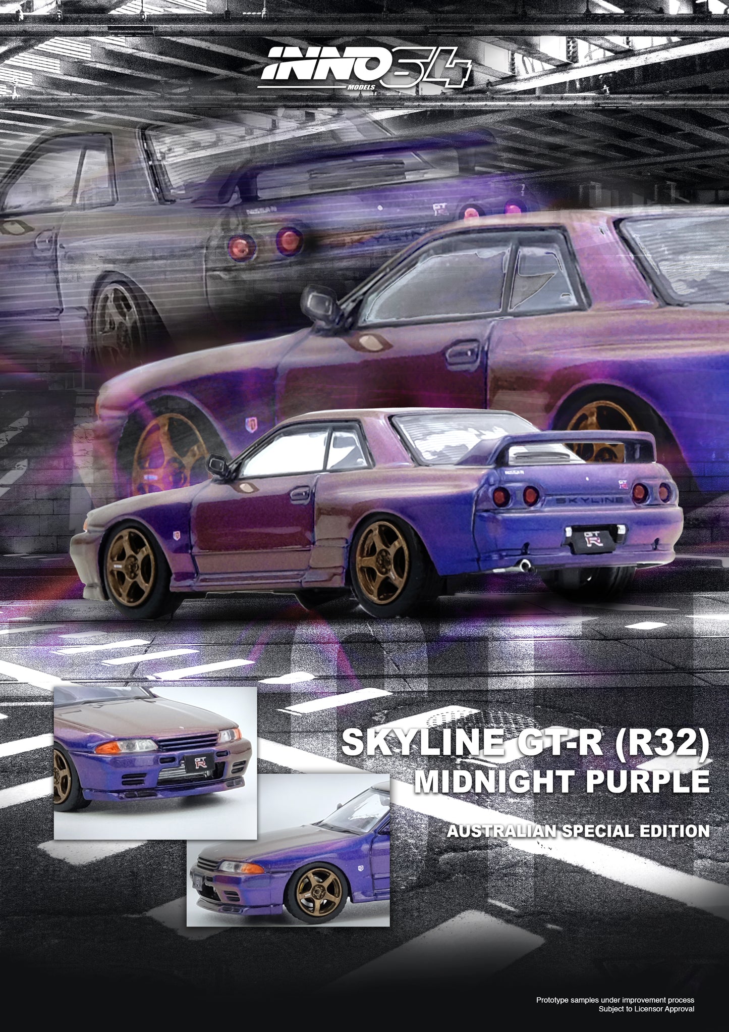 [INNO64] 1:64 Skyline GT-R (R32) - Midnight Purple Australia Special