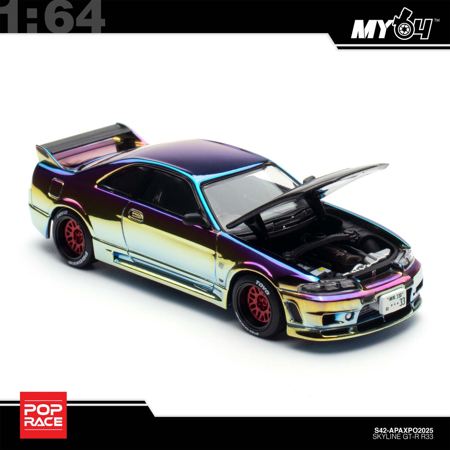 [Pop Race] 1:64 Nissan Skyline R33 GT-R APAXPO 2025