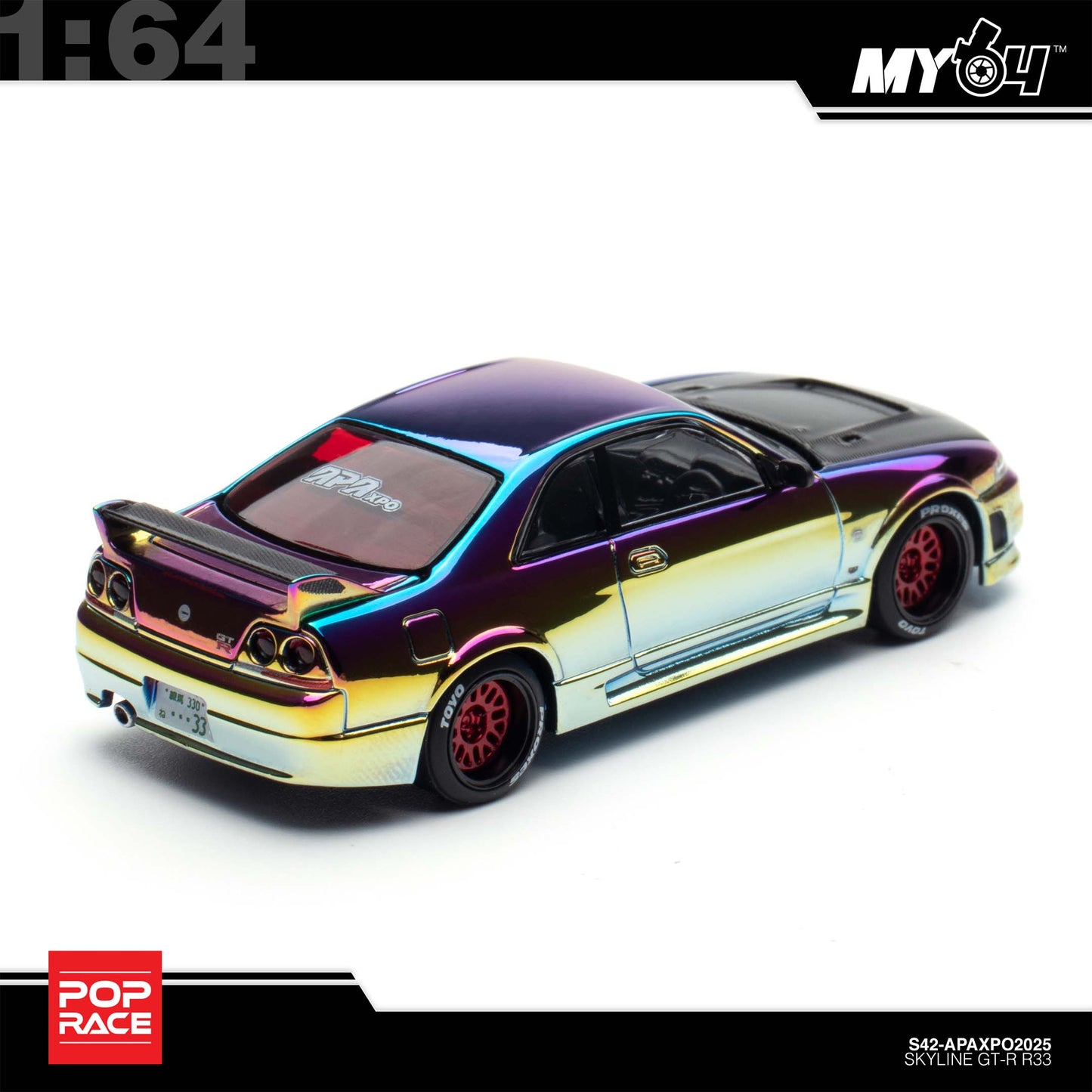 [Pop Race] 1:64 Nissan Skyline R33 GT-R APAXPO 2025
